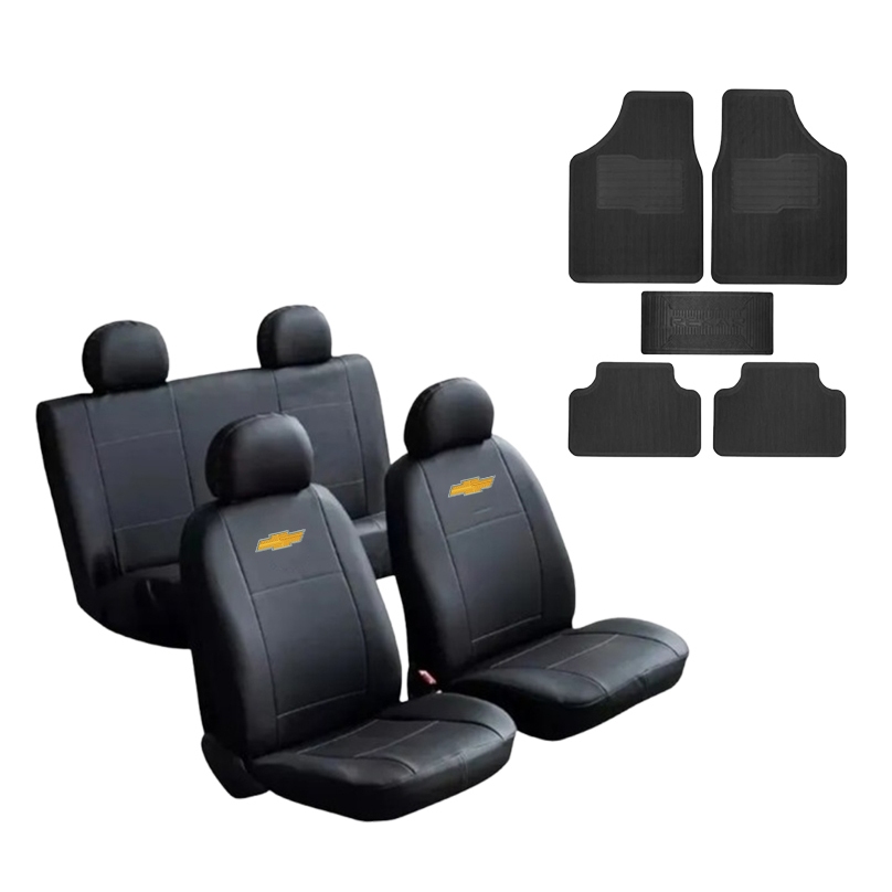Capa Couro Automotivo Banco Carro + Tapete 5 Peças Agile Astra Celta Classic Cobalt Corsa