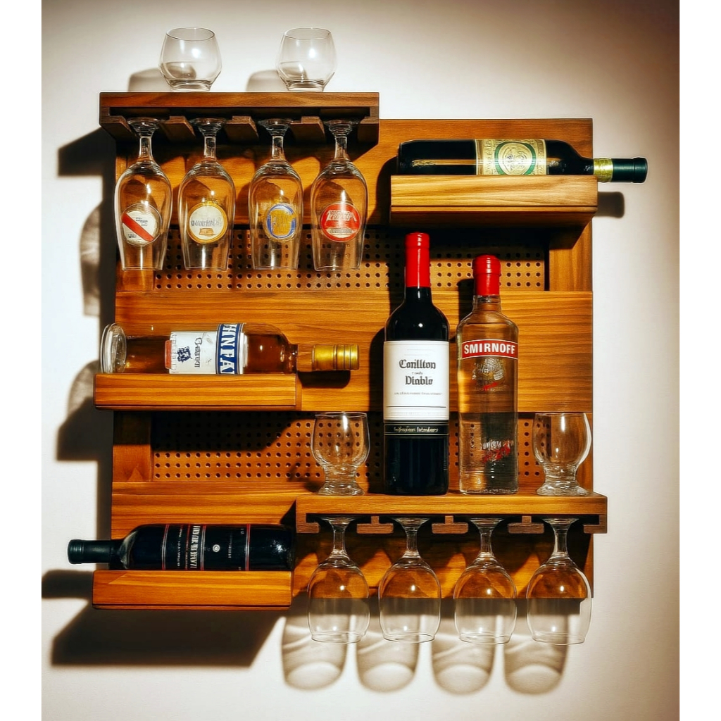 🛍️ Adega Vinho de Parede Barzinho Suporte Garrafas - Art & Lar