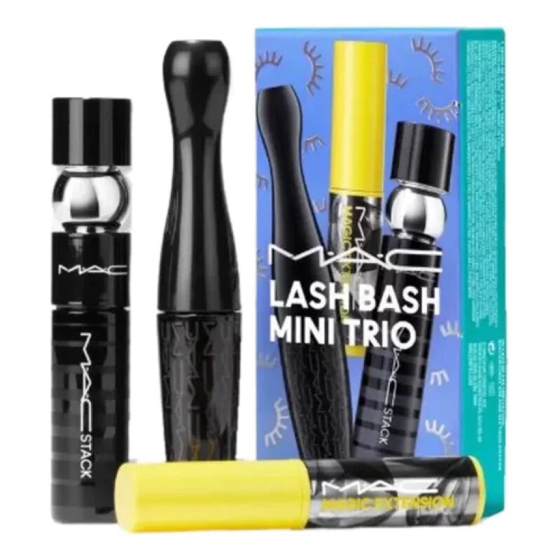 kit 3 mini Máscara Cílios Mac Stack Volume Extremo Rimel