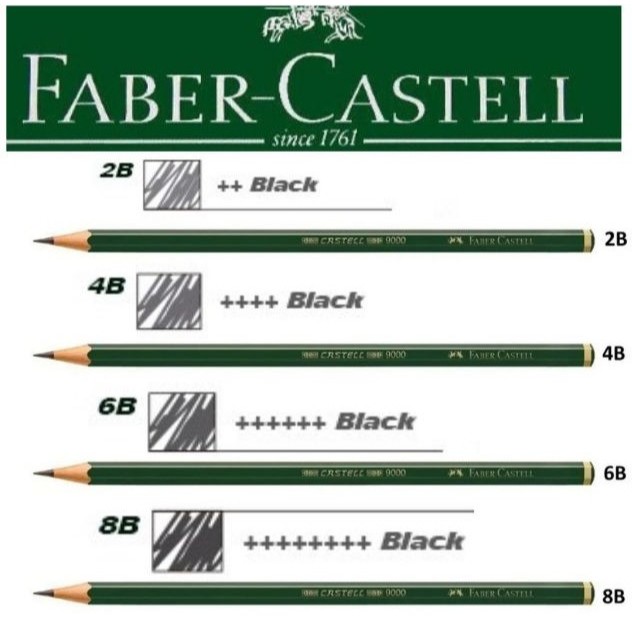 LAPIS DE DESENHO 2B/4B/6B/8B PROFISSIONAL GRAFITE FABER CASTELL em Oferta na Shopee