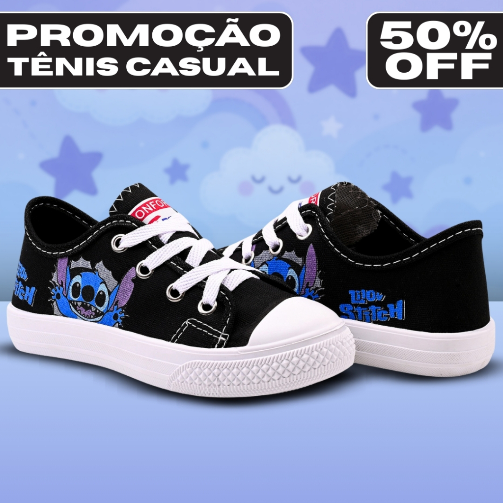 Tênis star tenis infantil menino Infantil Stitch Menina Menino Escolar Casual Leve Macio Antiderrapante Confortável em Oferta na Shopee