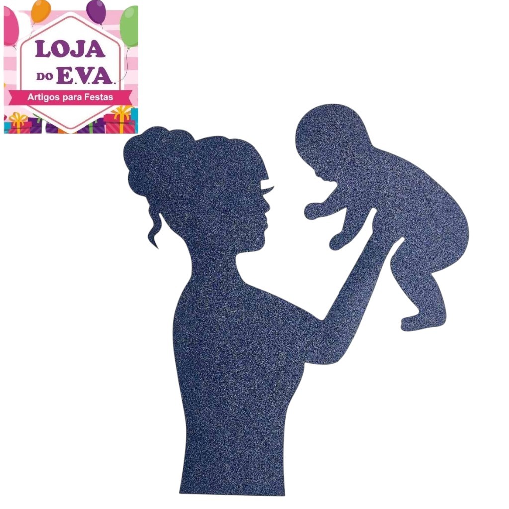 Painel silhueta EVA Mamãe Segurando Bebê em Oferta na Shopee