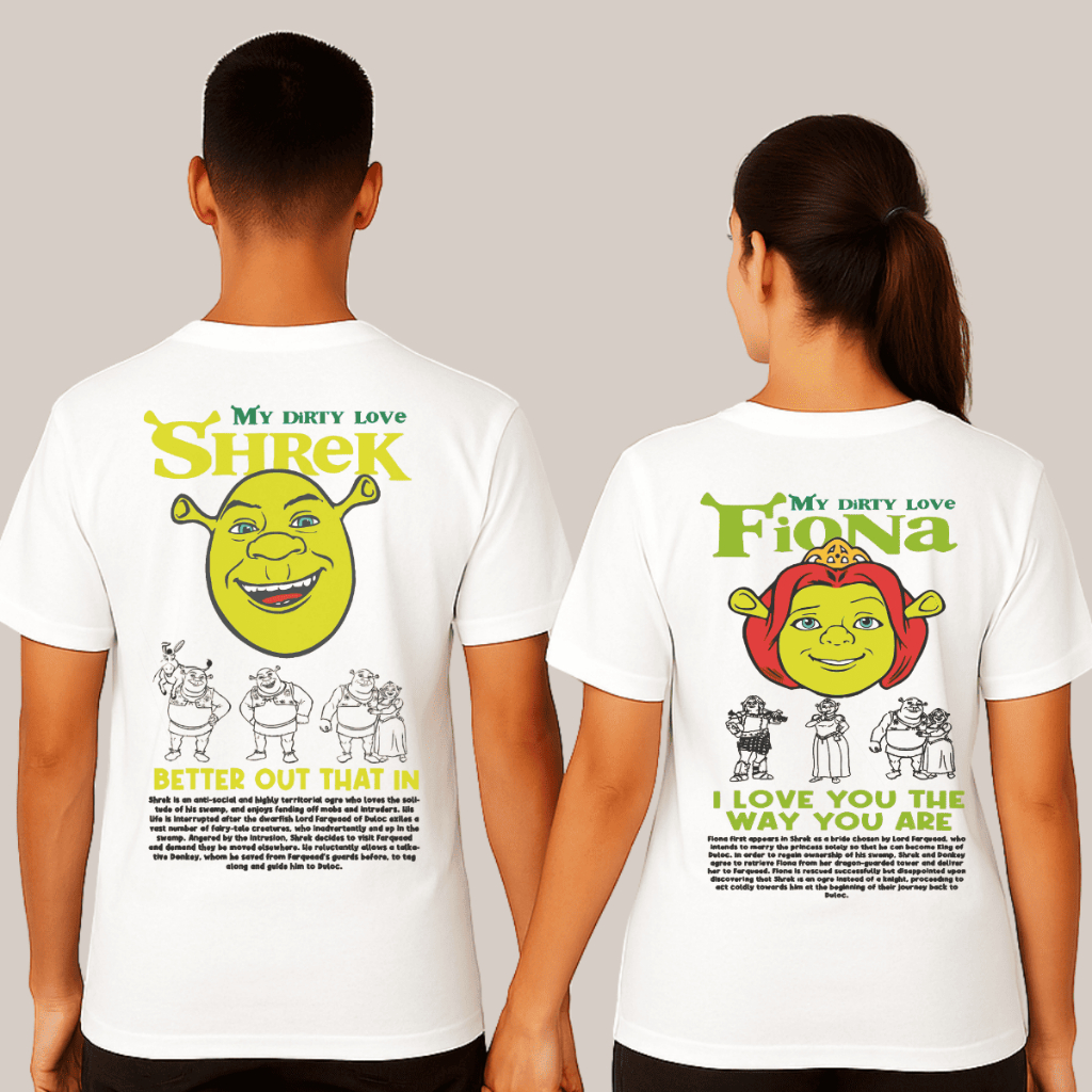 Kit Conjunto Camisetas para Casal Modelo: "Shrek e Fiona Better Love" - Promoção Especial / Novidade Inédita Especial