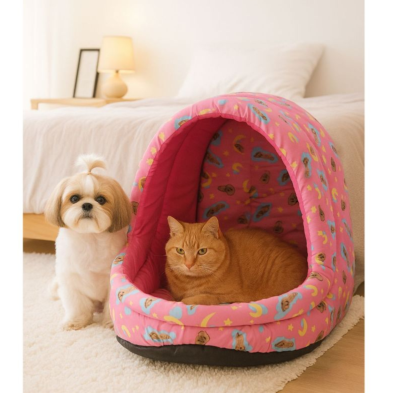 Cama Iglu para Cachorro e Gato Caminha Pet Super Confortável Lavável Quente e Macia  Tamanhos P M G