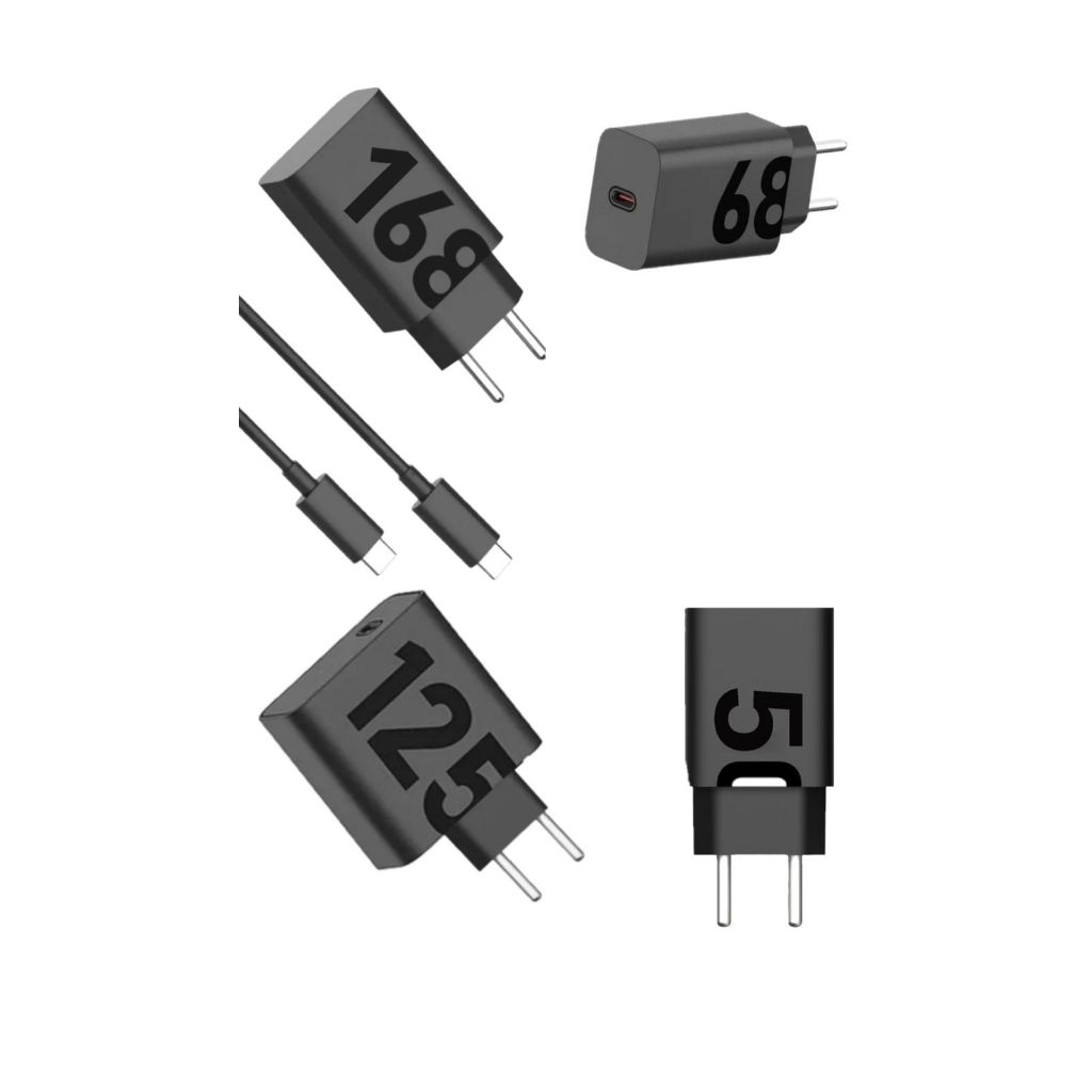 KIT CARREGADORES TURBO POWER COM FONTE E CABO MTRL 50W, 68W, 125W, E 168W