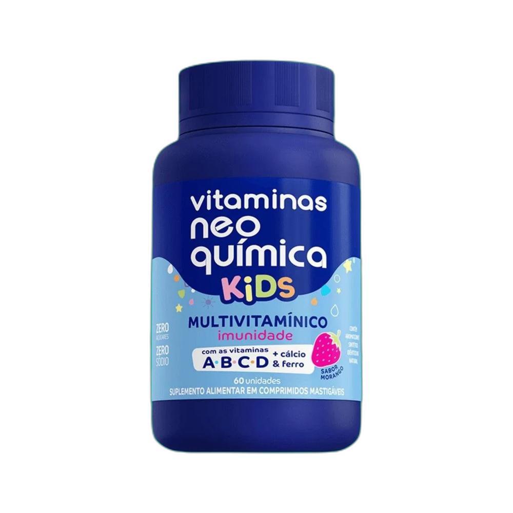 Vitaminas Kids Morango 60 Cpr Mastigável Neo Química