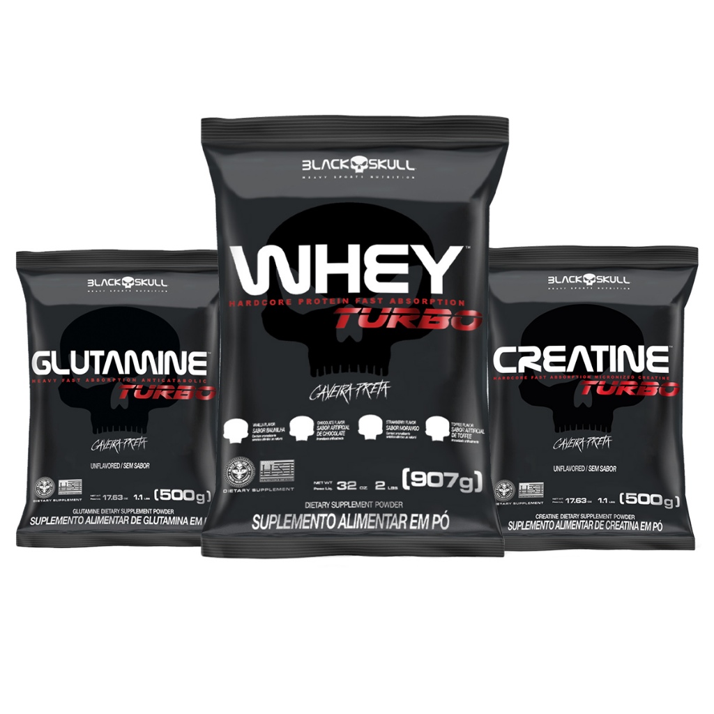 KIT TURBO WHEY + GLUTAMINA + CREATINA