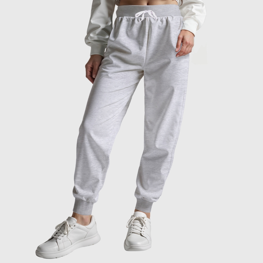 Calça Com Bolso Traseiro Feminina Lisa De Moletom Casual Sem Bolso Lateral