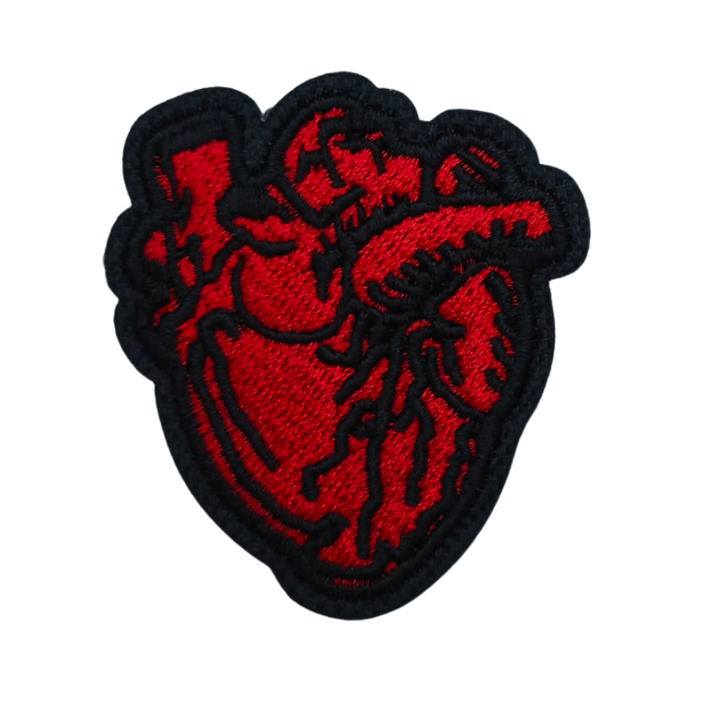 Patch Bordado Coração Realista Termocolante ou Fecho de Contato Patch para Mochilas Coletes Bonés