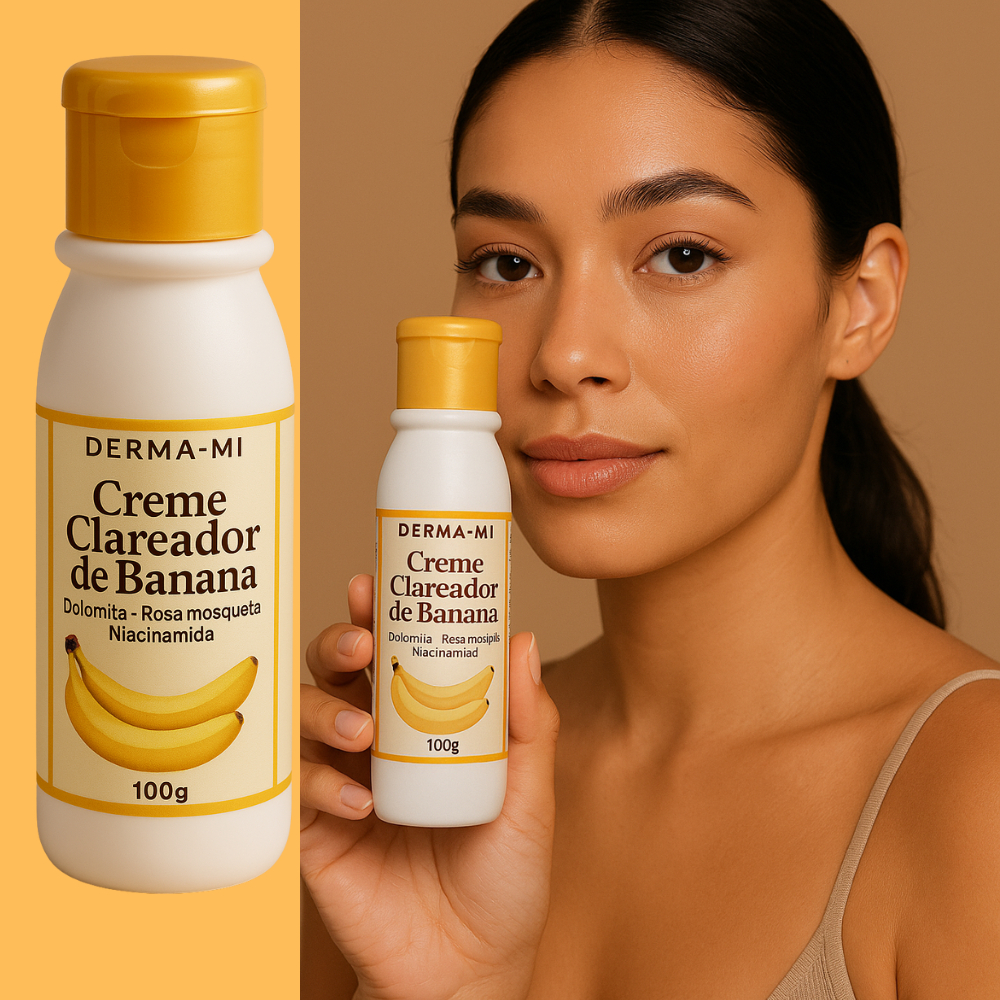 Creme Clareador de Banana 100g – Clareia Manchas Escuras, Virilhas, Axilas, Cotovelos e Joelhos