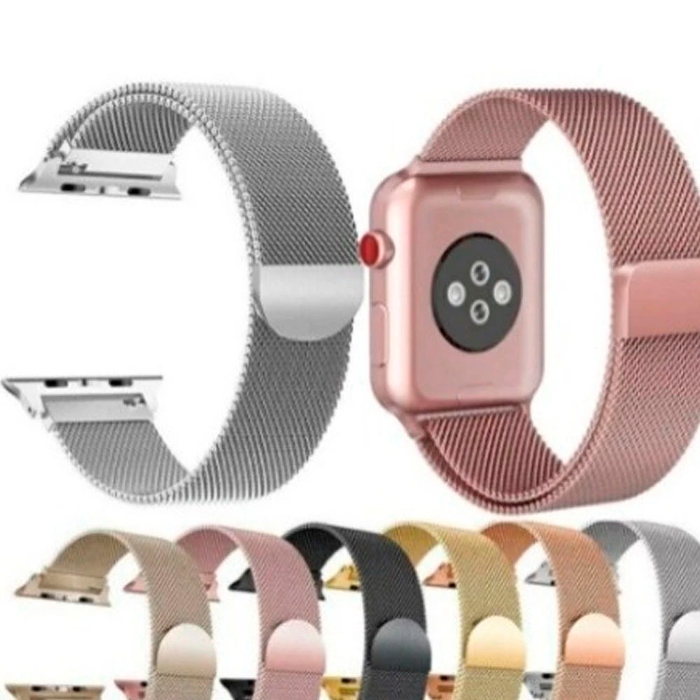 Pulseira Milanese Aço Magnética Para Relógio Smartwatch 38/42 mm Várias Cores
