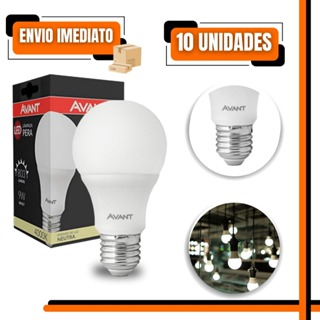 Kit 10 Lâmpadas LED Bulbo 9W 6500K Bivolt Econômica Luz Branca Fria E27 Alta Durabilidade em Oferta na Shopee