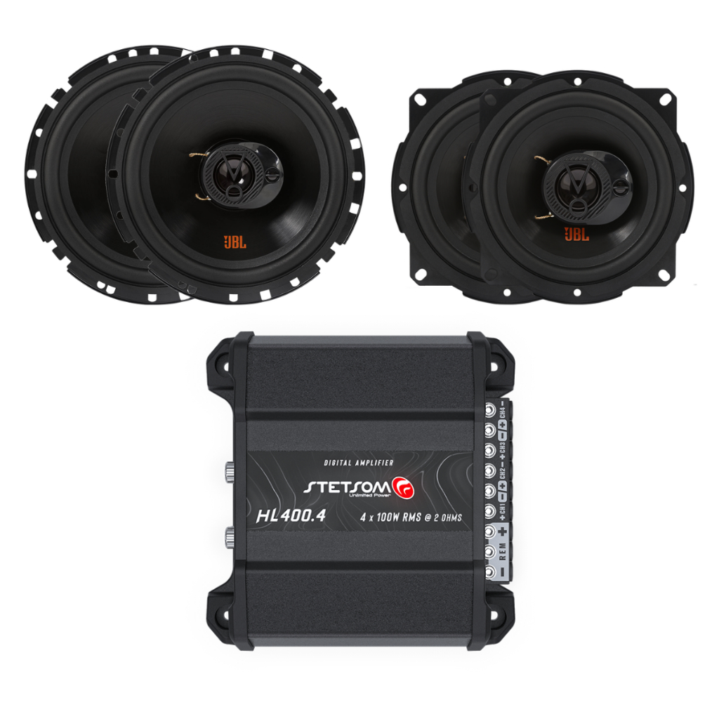 Jogo 4 Alto Falante 5 + 6 Polegadas Triaxial Flex4 220rms Jbl Módulo Ir400.4 2 Ohms