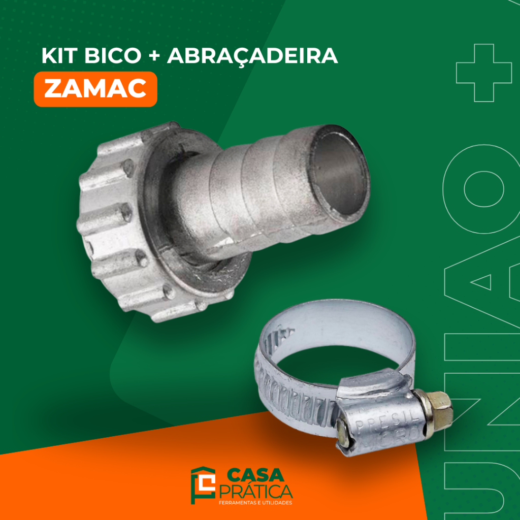Kit União Bico de Torneira Para Mangueira Metal Zamak + Abraçadeira Metal em Oferta na Shopee