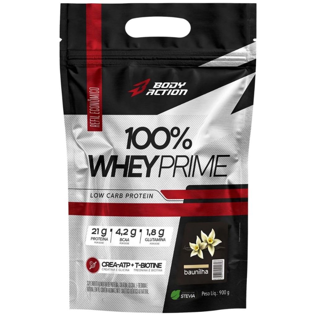 100% Whey Prime Saco 900g Bodyaction em Oferta na Shopee