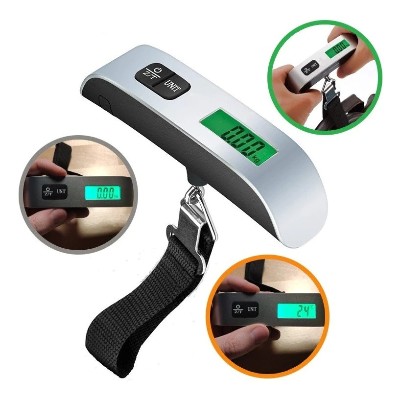 Imagem Balança Digital Portátil 50kg/10g – Precisa, Compacta e Ideal para Malas, Viagens e Bagagens O