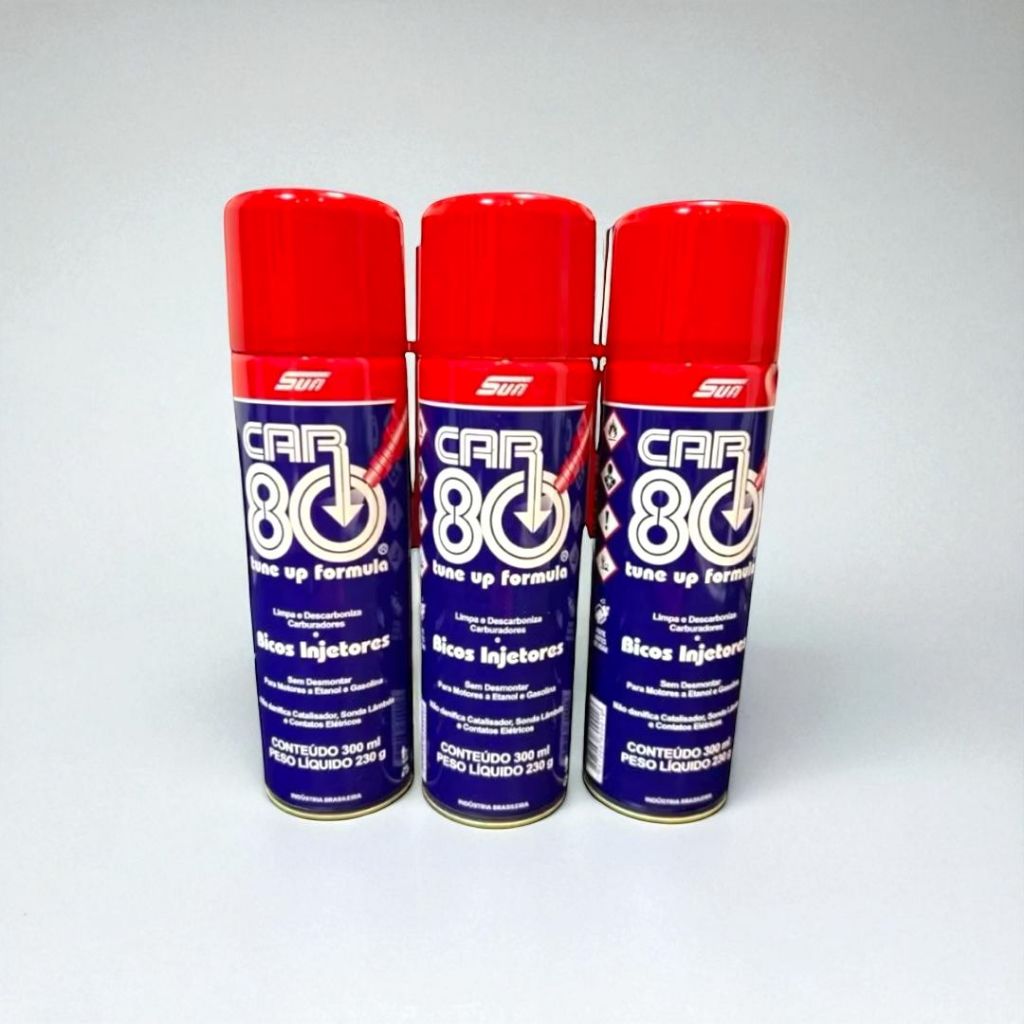 Kit C/3 Descarbonizante Car80 Do Motor Tbi Limpa Bico Carbu