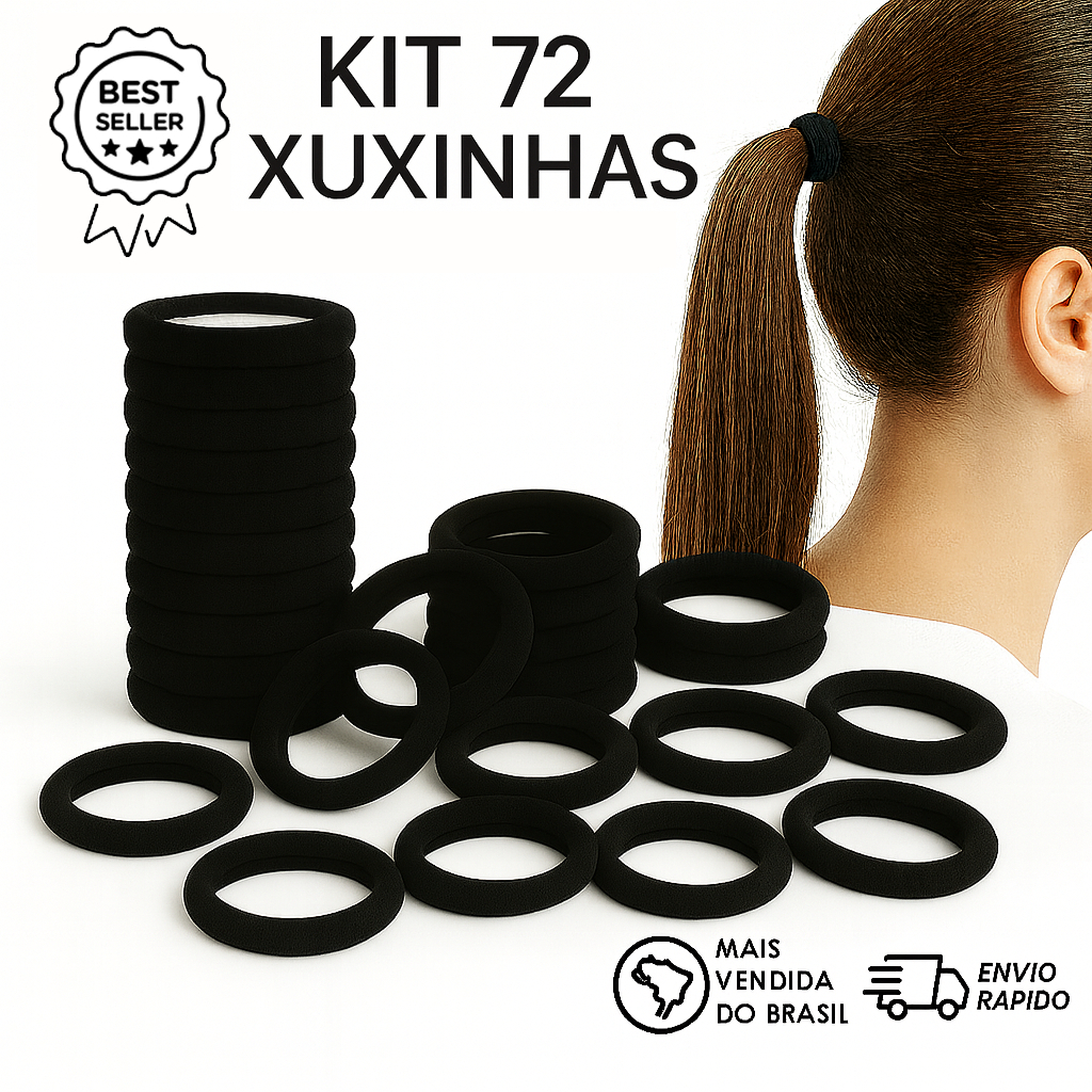 KIT 72 Elásticos de Cabelo Xuxinha Rabicó