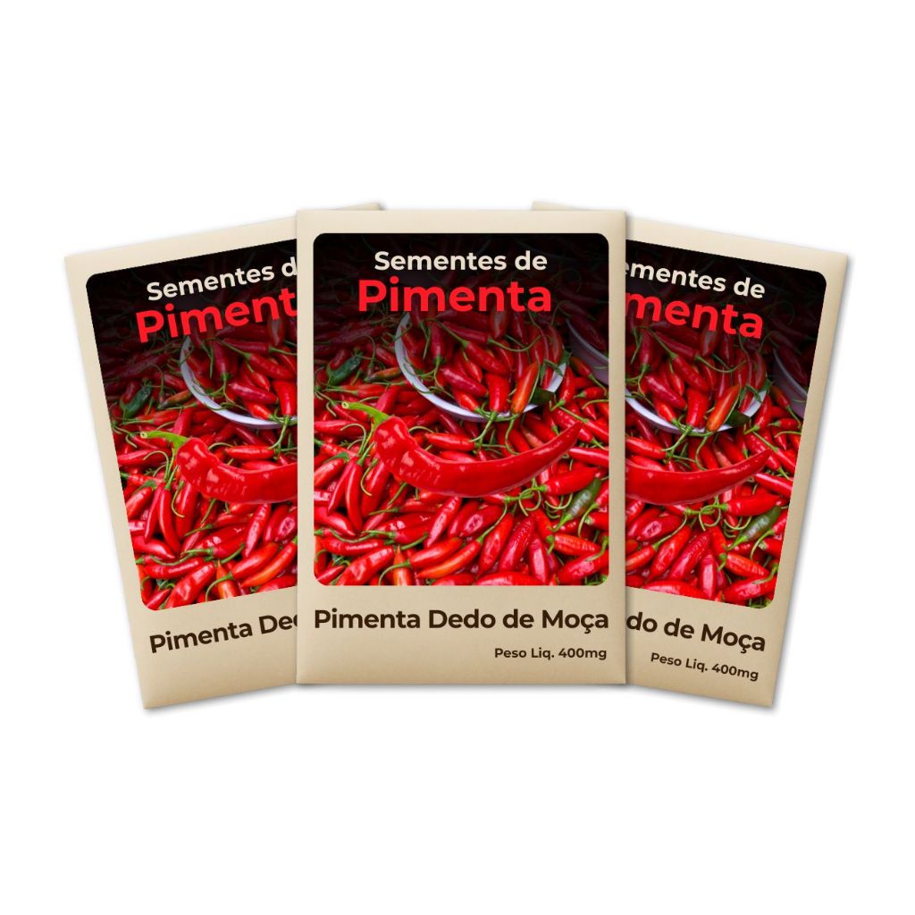 Pimenta Dedo de Moça Semente Perfeita para horta urbana e fácil cultivo -Kit 3 unidades