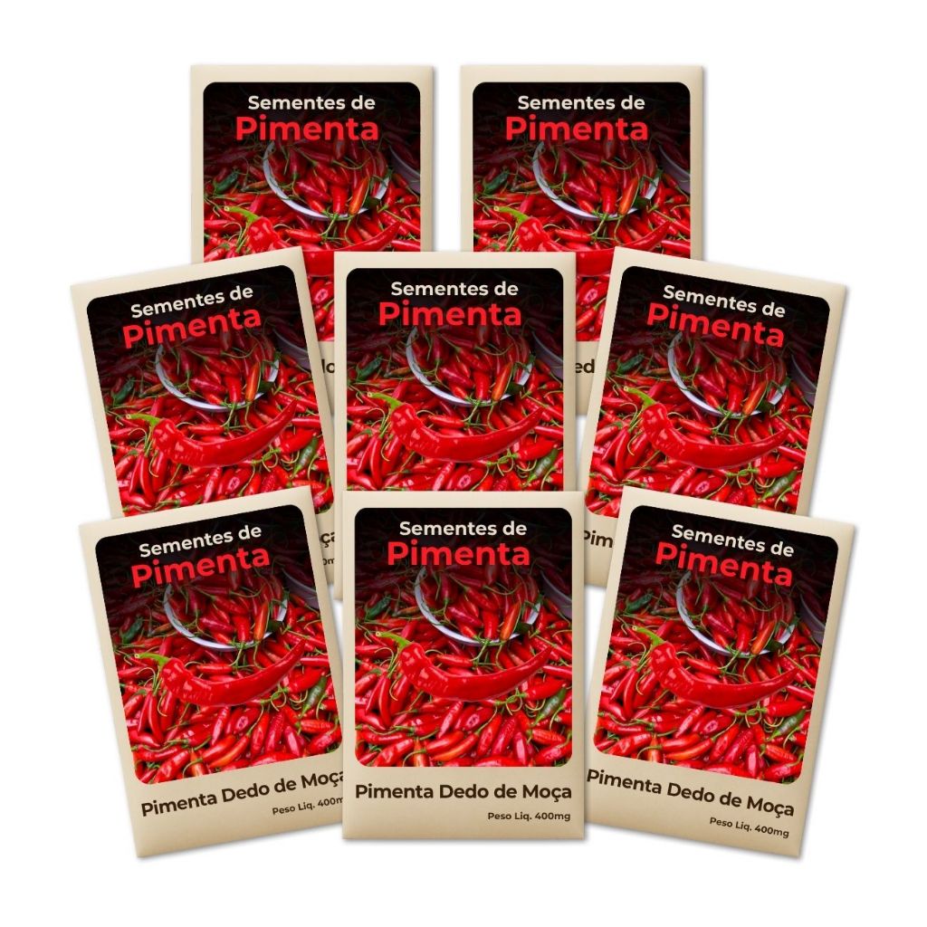 Pimenta Dedo de Moça Semente Perfeita para horta urbana e fácil cultivo -Kit 8 Pacotes