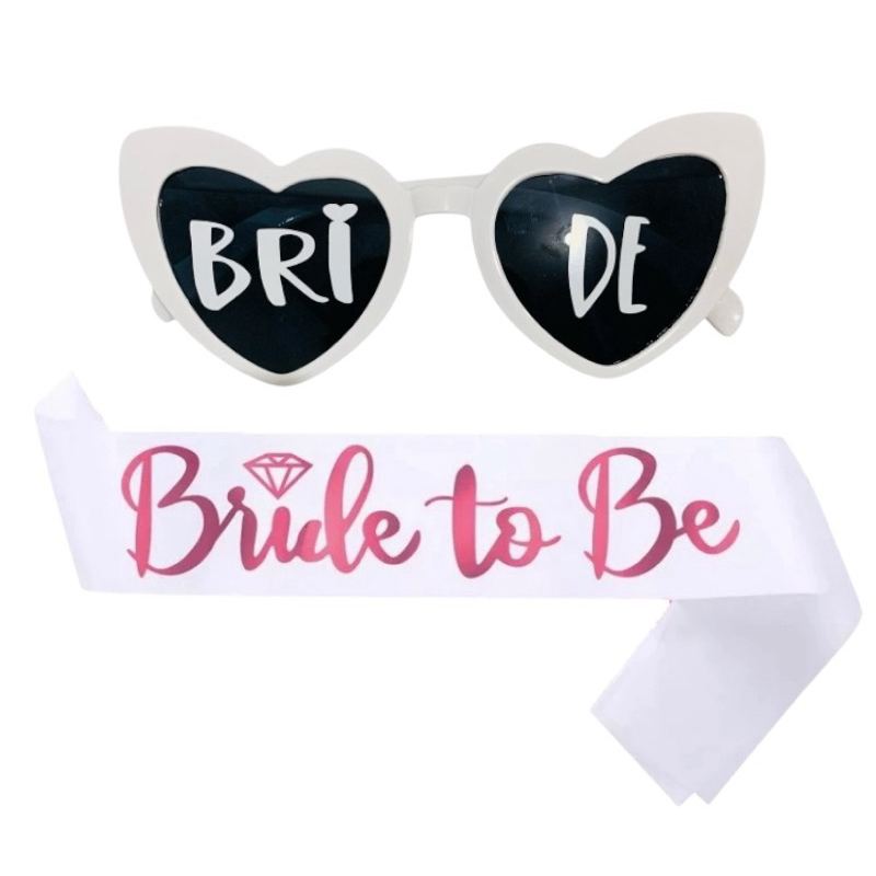 1 Faixa Bride To Be 1 Oculos Bride Coracao Branco Despedida De Solteira Noiva