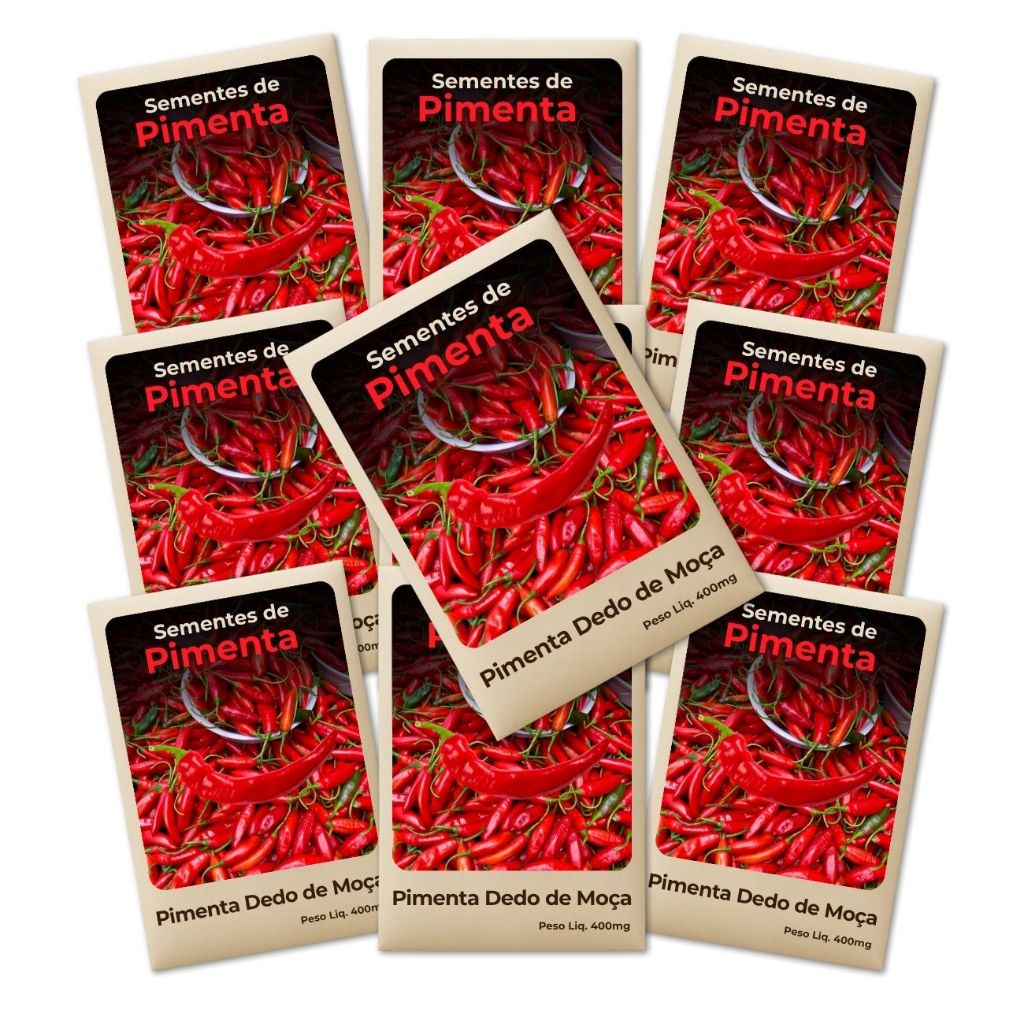 Pimenta Dedo de Moça Semente Perfeita para horta urbana e fácil cultivo -Kit 10 Pacotes