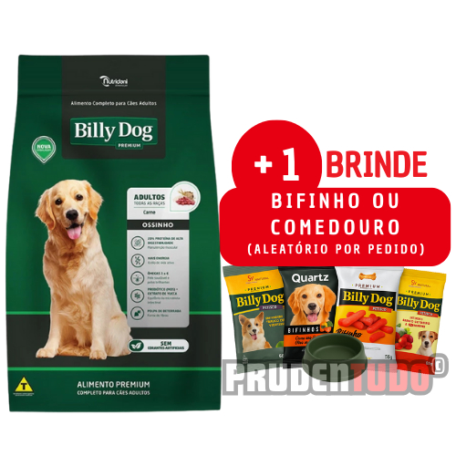 Ração Premium Para Cachorro Adulto Billy Dog Premium Ossinhos Carne 15kg (OFERTA RELÁMPAGO)