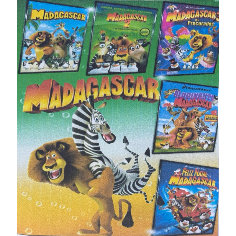 Madagascar 5 em 1 DVD vídeo em Oferta na Shopee