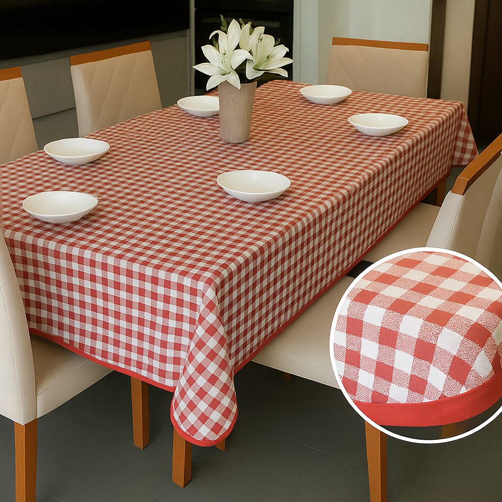Toalha de Mesa Xadrez 4 - 6 - 8 - 10 - 12 Lugares Retangular Decoração