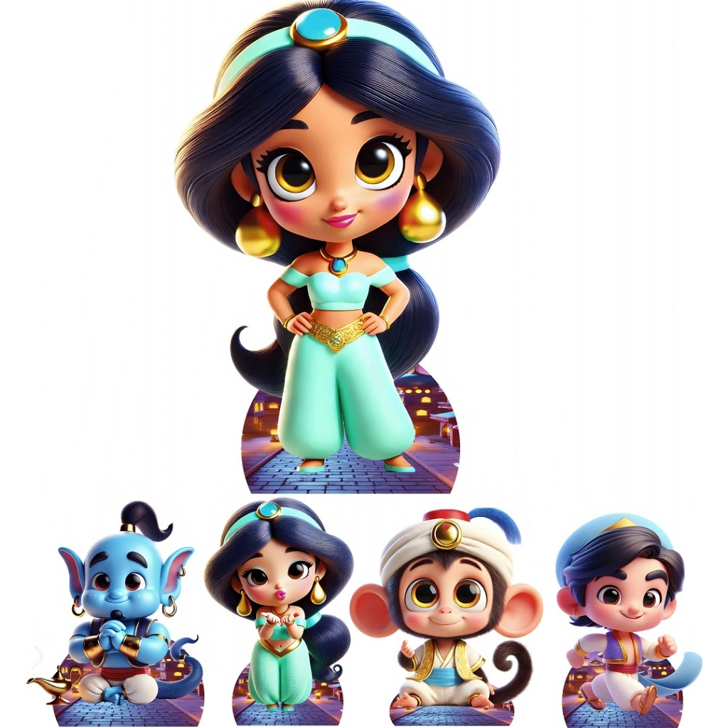 KIT DISPLAY PRINCESA JASMINE - MDF -DECORAÇÃO JASMINE-ALLADIM
