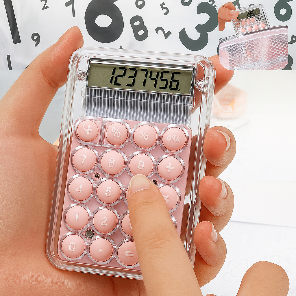 Calculadora Pequena Mini de Bolso Transparente P/ Faculdade Escola Trabalho em Oferta na Shopee