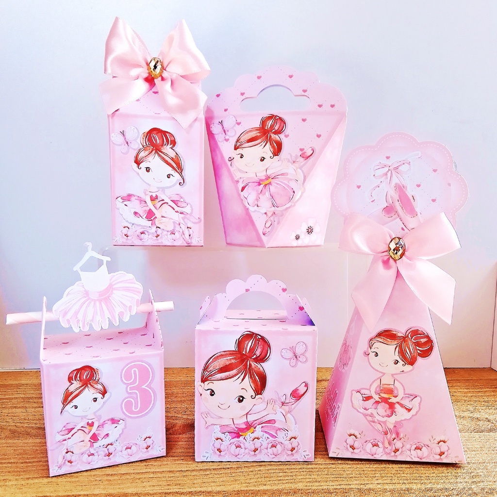 Kit Festa Bailarina Personalizados | Lembrancinhas | Aniversário Bailarina | já vai semi MONTADAS