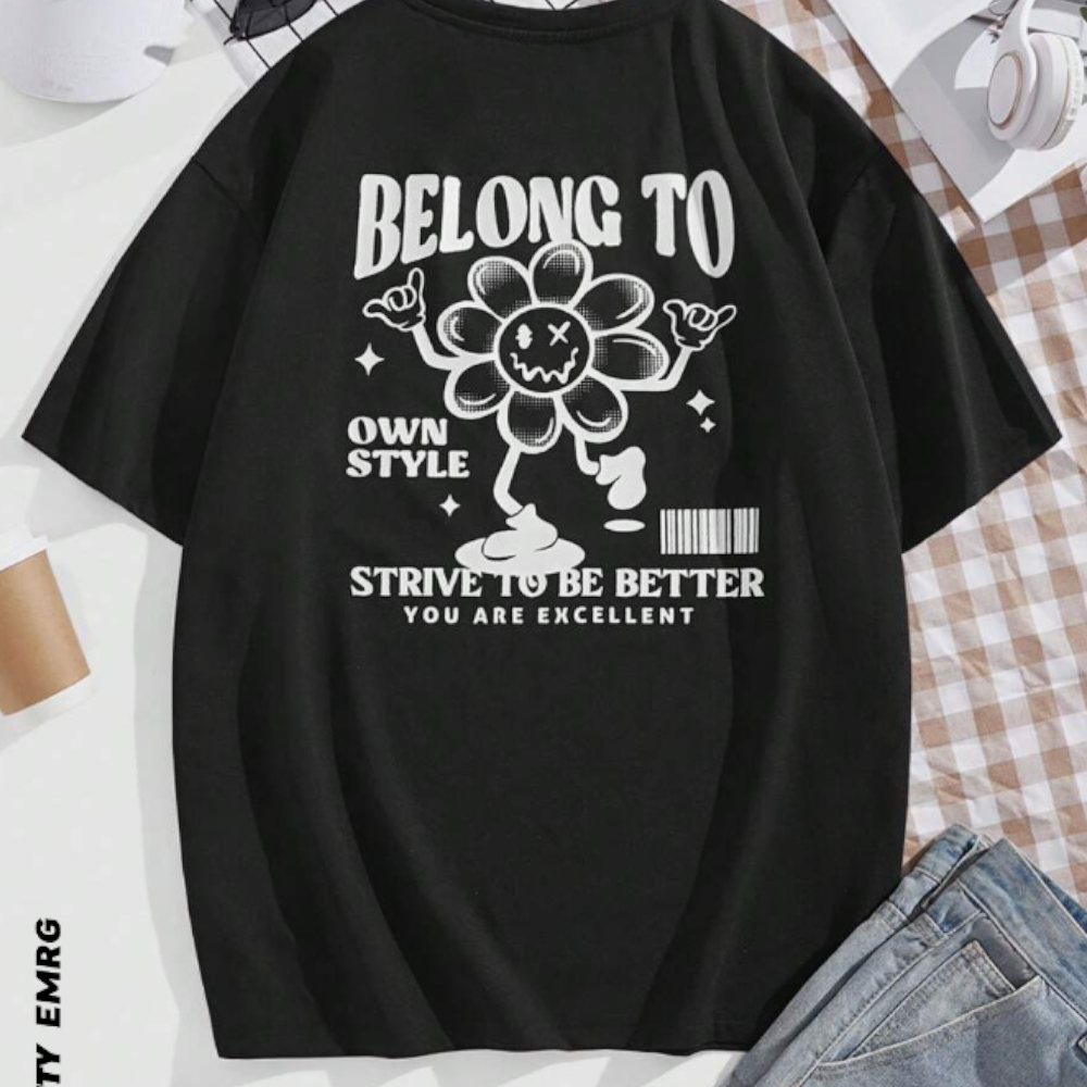 Camiseta Streetwear Belong to Own Style Lançamento Varias Cores Camisa Unissex Flor Firmeza Qualidade e Conforto ENVIO