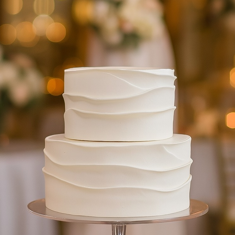 Bolo Fake Maquete Ruflado Casamento  Noivado  Bodas Mod3 em Oferta na Shopee