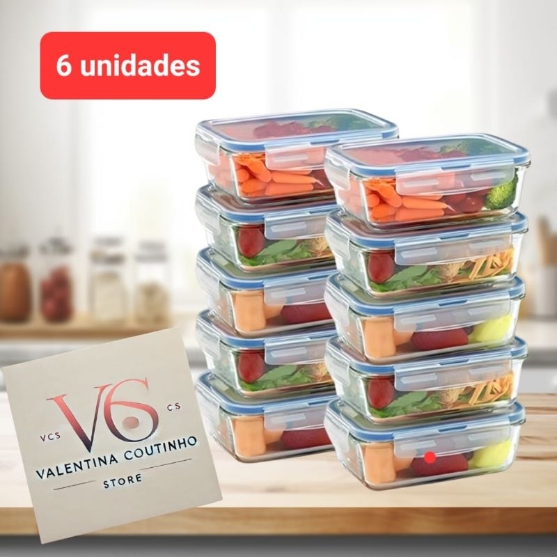 Pote de vidro marmita com tampa hermética 370 ml. kit com 2 4 e 6 Potes Cozinha Marmita