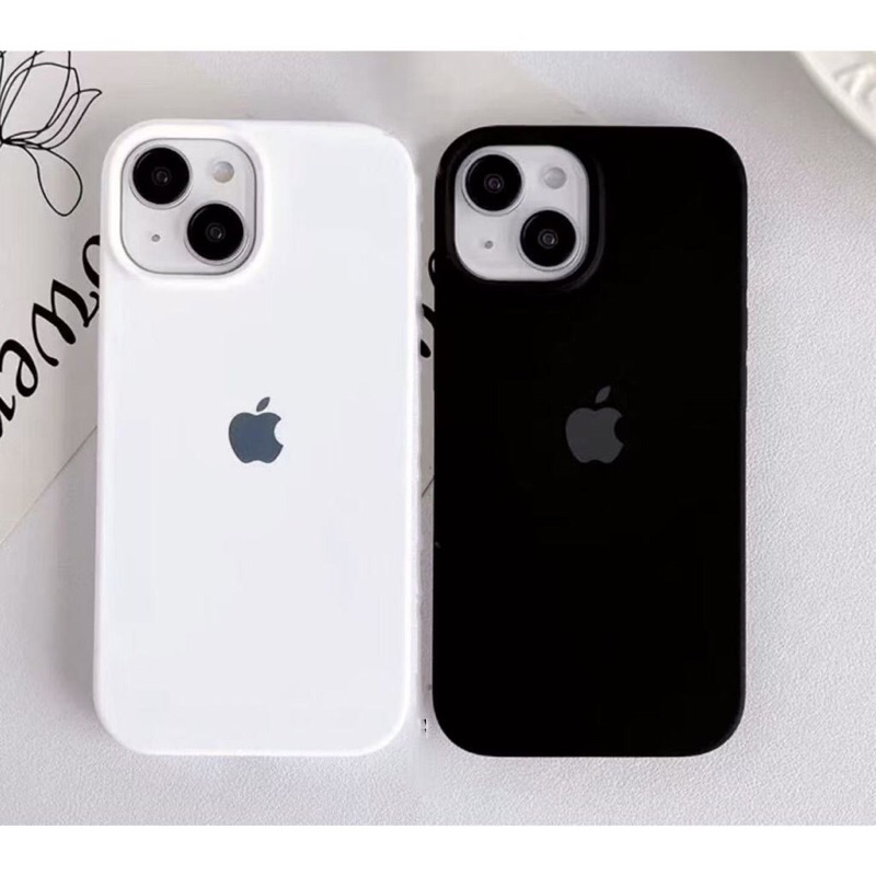 Capinha Silicone Aveludada iPhone Preto Branco 7 8 Plus XR 11 12 13 14 15 16 Pro Max Capa iPhone em Oferta na Shopee