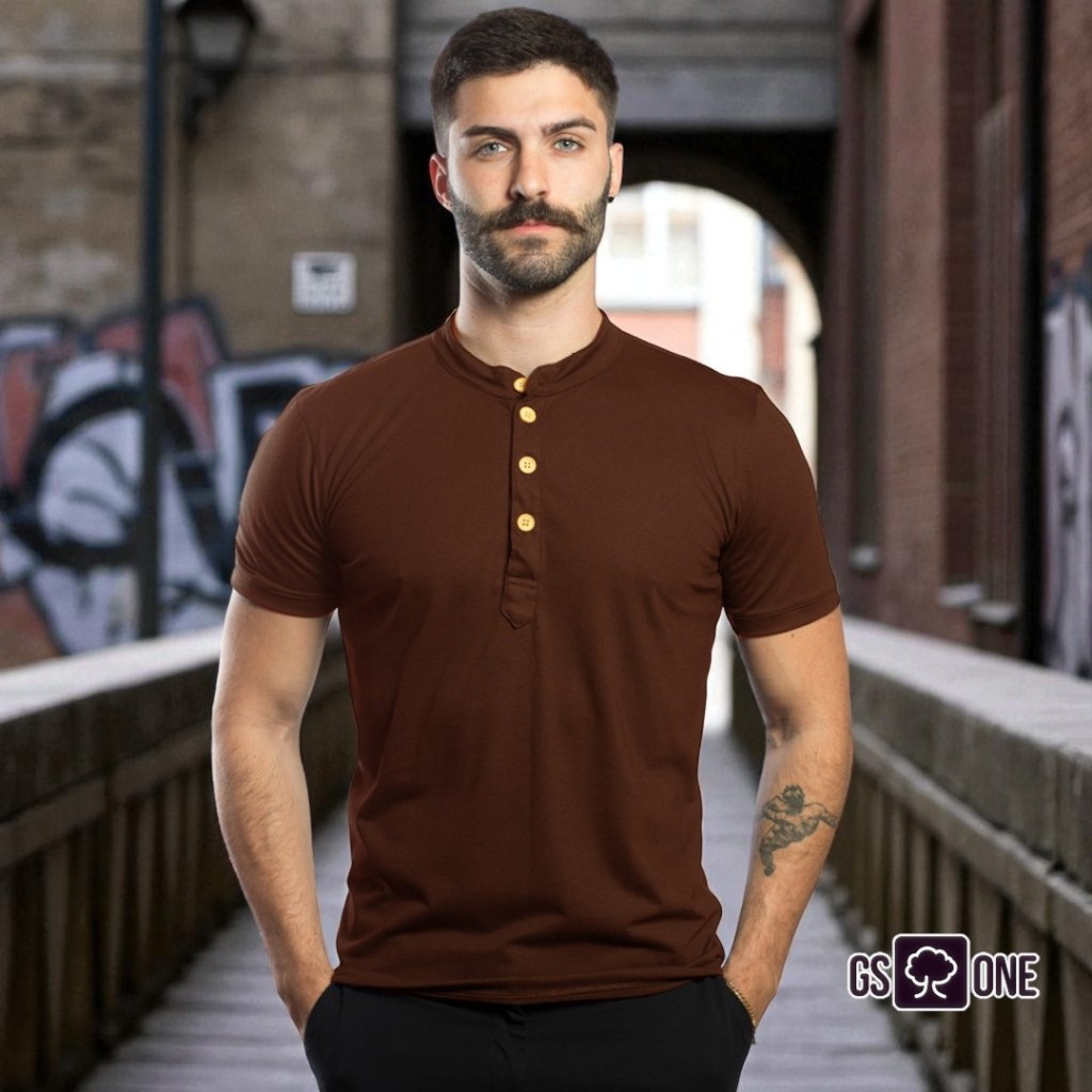 Camisa Gola Padre Botões Madeira GS one
