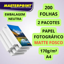 Papel Fotográfico Matte A4 Fosco 170g Masterprint Foto