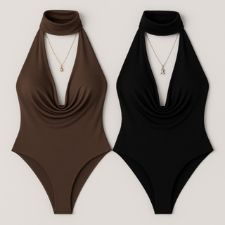 Kit 2 Body Feminino Gola Alta e Decote Profundo em Oferta na Shopee