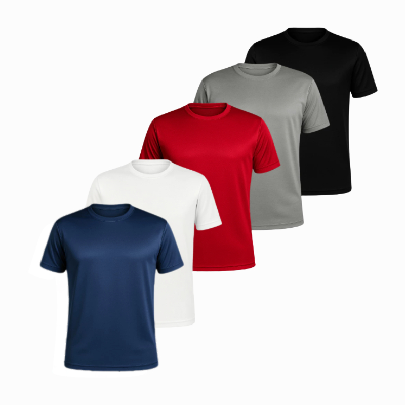 Kit 5 Camisetas DryFit Masculina Academia Corrida Casual Esportes Confortável Sortido UV50
