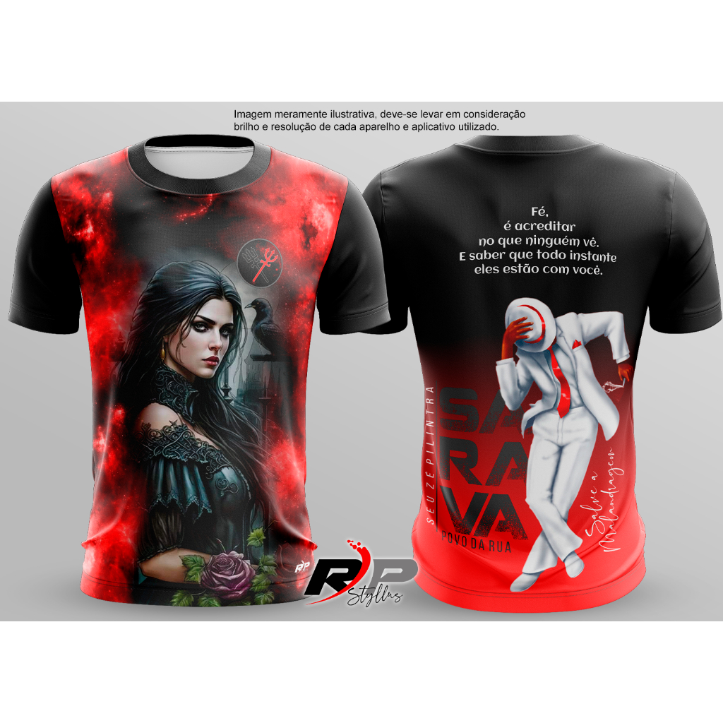 RP Styllus camiseta religiosa Maria padilha e Zé Pilintra umbanda candomblé