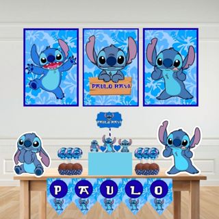 Kit Festa stich “Só um Bolinho” 🎉 Topo + Display + Bandeirolas+ tags p/doci – Personalizado com Nome – TODOS OS TEMAS em Oferta na Shopee