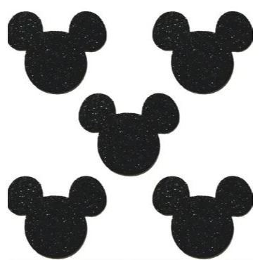 Título: Kit 100 Apliques Orelhinha Mickeyy  em EVA  2cm Glitter para Festa e Lembrancinhas