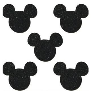 Título: Kit 100 Apliques Orelhinha Mickeyy  em EVA  2cm Glitter para Festa e Lembrancinhas