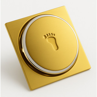 Ralo Click Inteligente 10 X 10 Cm Quadrado Dourado Gold Veda Cheiro