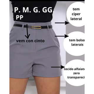 Short Feminino Social Com Sinto Short Alfaiataria Feminino Cintura Alta Short Barato PROMOCAO
