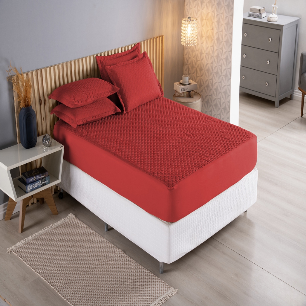 Capa Protetor Colchão Matelado Solteiro 2 Pcs, Casal, Queen e King 3 pecas Com Elastico 170 Fios