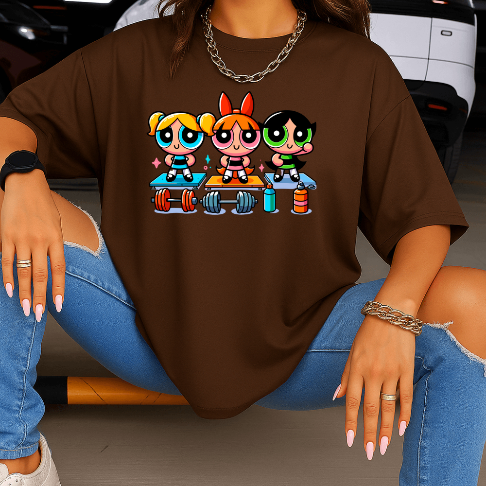 Camiseta Camisa Blusa Feminina Unissex Estampada Meninas Super Poderosas Treino de Algodão