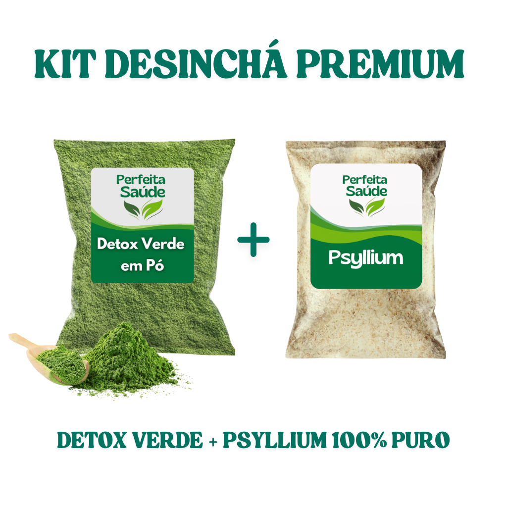 Kit Detox Psyllium Husk e Detox Verde em Pó 1Kg