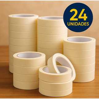 Kit 24 Rolos Fita Crepe 19mm x 10m para Pintura e Mascaramento  Kits com 12 e 24 rolos em Oferta na Shopee